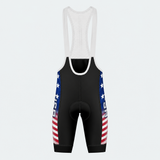 Men's USA Stars & Stripes Cycling Bib Shorts - Front