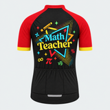 Men's Personalized Short Sleeve Cycling Jersey – Math Teacher Triangles - Back