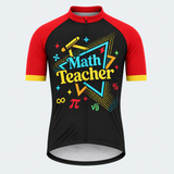 Men's Personalized Short Sleeve Cycling Jersey – Math Teacher Triangles - Front