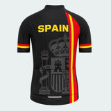 Men's Personalized Short Sleeve Cycling Jersey – Spain Heraldic Stripe - Back