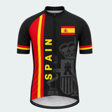 Men's Personalized Short Sleeve Cycling Jersey – Spain Heraldic Stripe - Front