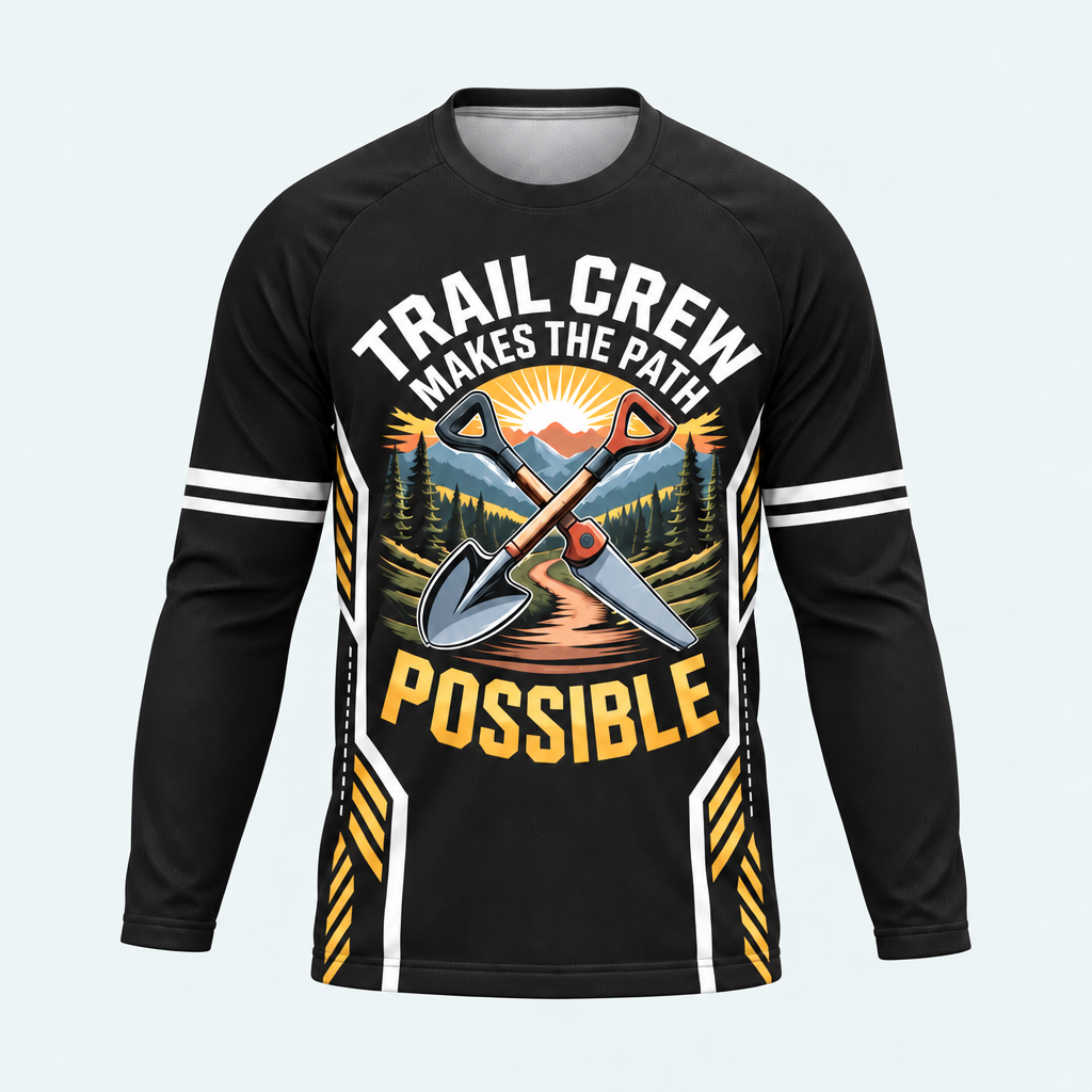 Men's Trail Crew Makes the Path Possible Long-sleeve Cycling T-shirt - Front