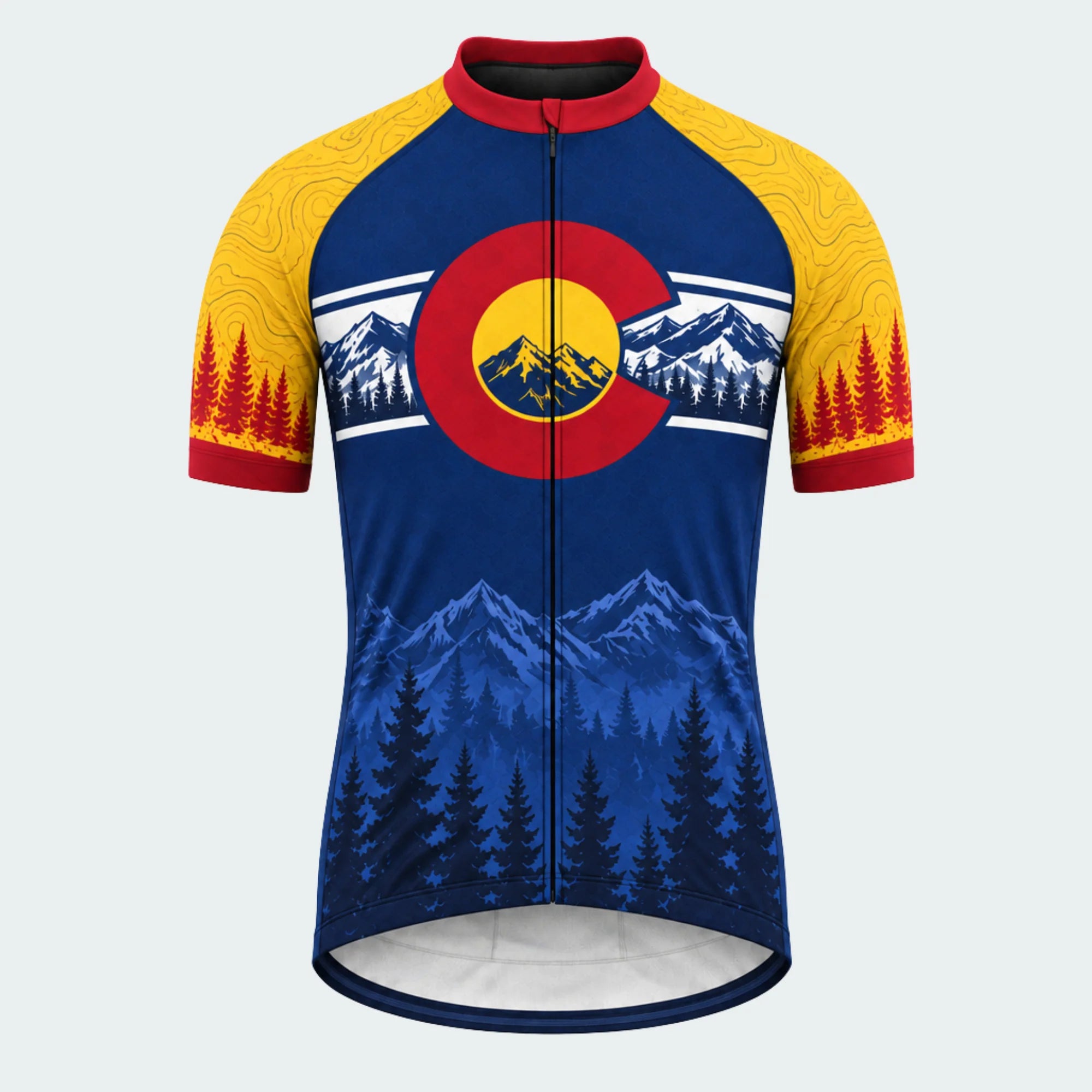 Men's Personalized Short Sleeve Cycling Jersey – Colorado Summit Circle - Front