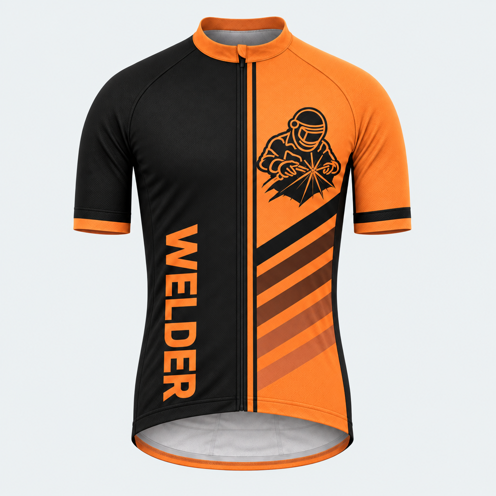 Men's Personalized Short Sleeve Cycling Jersey – Welder Pride - Front