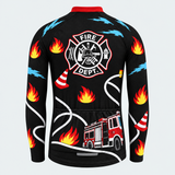 Men's Personalized Long Sleeve Cycling Jersey – US Firefighter Pride - Back