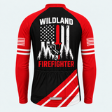 Men's Personalized Long Sleeve Cycling Jersey – Wildland Firefighter Chainsaw - Back