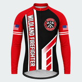 Men's Personalized Long Sleeve Cycling Jersey – Wildland Firefighter Chainsaw - Front