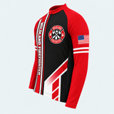 Men's Personalized Long Sleeve Cycling Jersey – Wildland Firefighter Chainsaw - Side