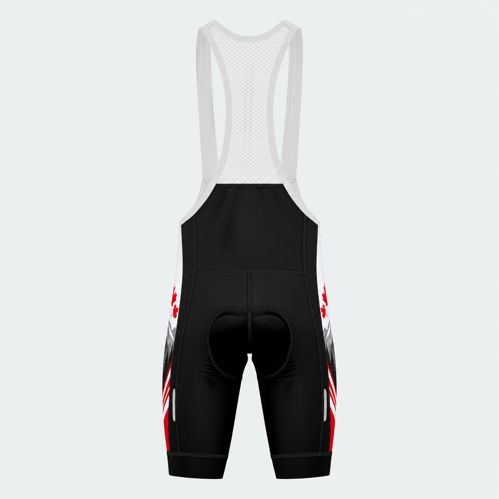 Men's Canadian Maple Peaks Cycling Bib Shorts - Back