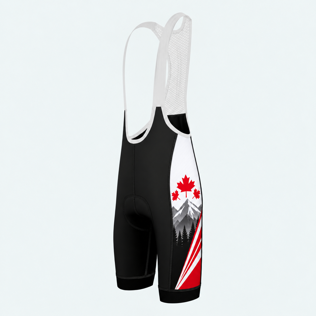 Men's Canadian Maple Peaks Cycling Bib Shorts - Side