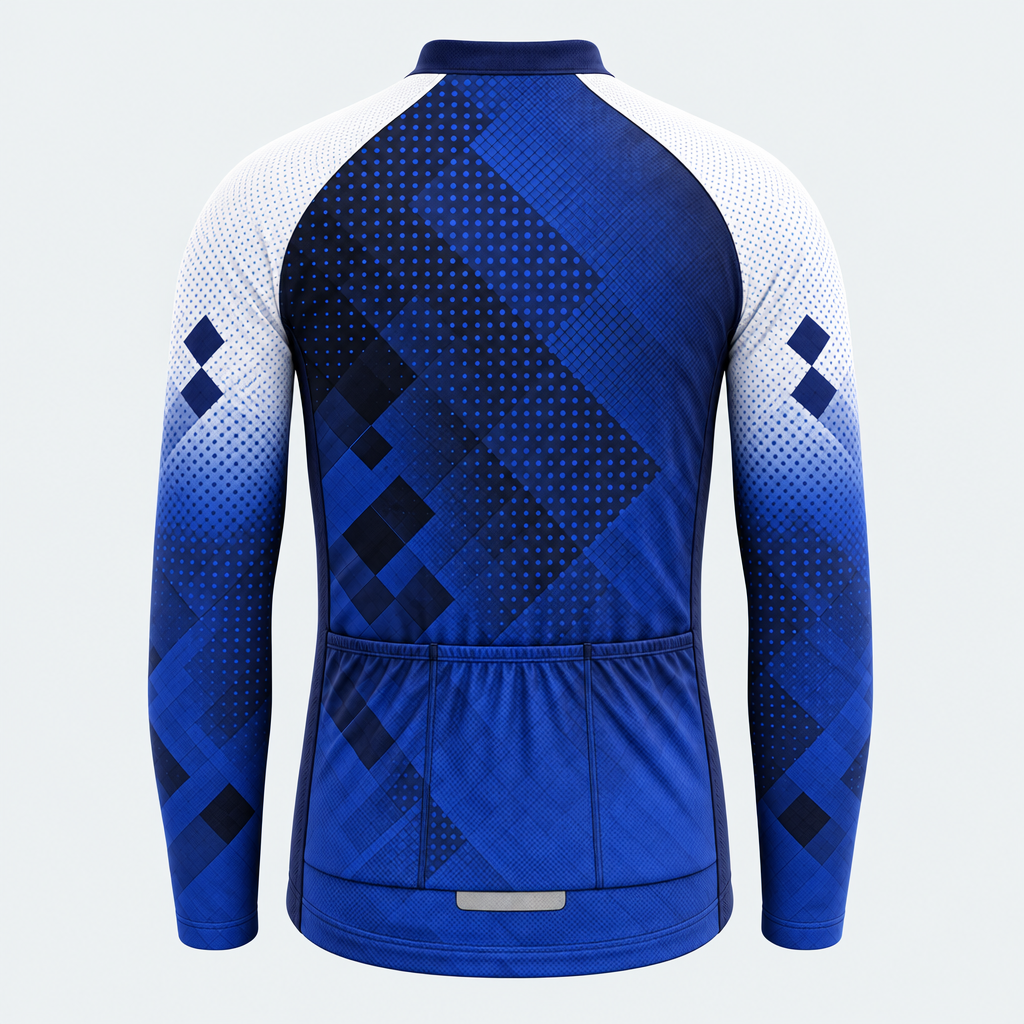 Men's Personalized Long Sleeve Cycling Jersey – Texas Flag Circuit - Back