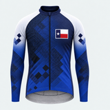 Men's Personalized Long Sleeve Cycling Jersey – Texas Flag Circuit - Front