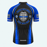 Men's Personalized Short Sleeve Cycling Jersey – Police Officers Protect With Honor - Back