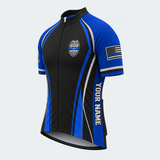 Men's Personalized Short Sleeve Cycling Jersey – Police Officers Protect With Honor - Front 45°