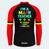 Men's Personalized Long Sleeve Cycling Jersey – Math Teacher I Have Problems - Back
