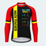 Men's Personalized Long Sleeve Cycling Jersey – Math Teacher I Have Problems - Front