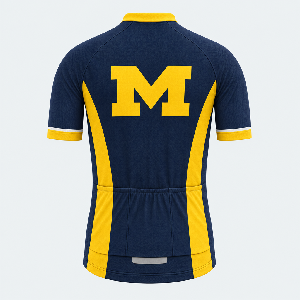 Men's Personalized Short Sleeve Cycling Jersey – University of Michigan - Back