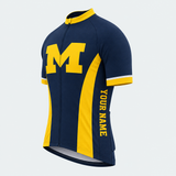 Men's Personalized Short Sleeve Cycling Jersey – University of Michigan - Front 45°