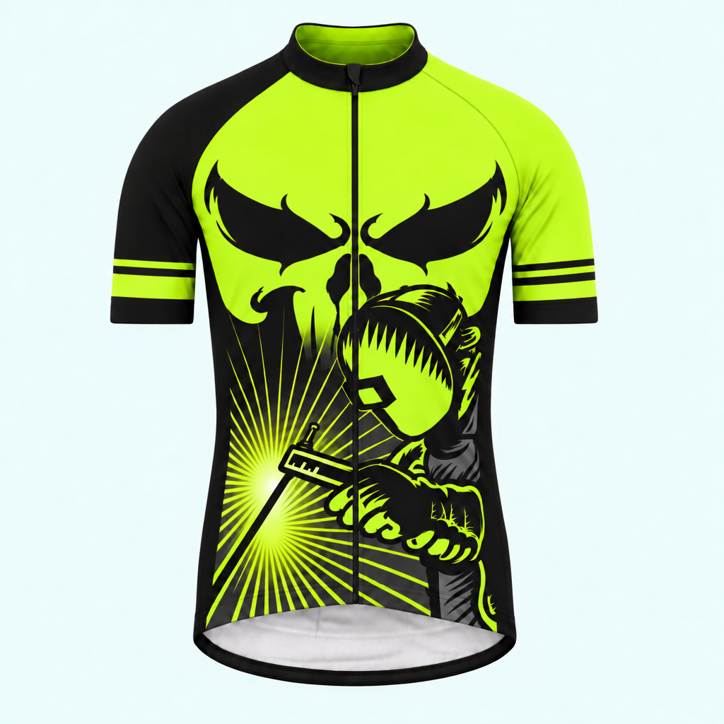 Men's Personalized Short Sleeve Cycling Jersey – Welder Sparks - Front