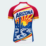 Men's Personalized Short Sleeve Cycling Jersey – Arizona Saguaro Sunrise - Back