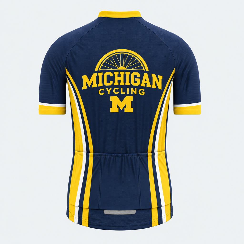 Men's Personalized Short Sleeve Cycling Jersey – Michigan Cycling - Back