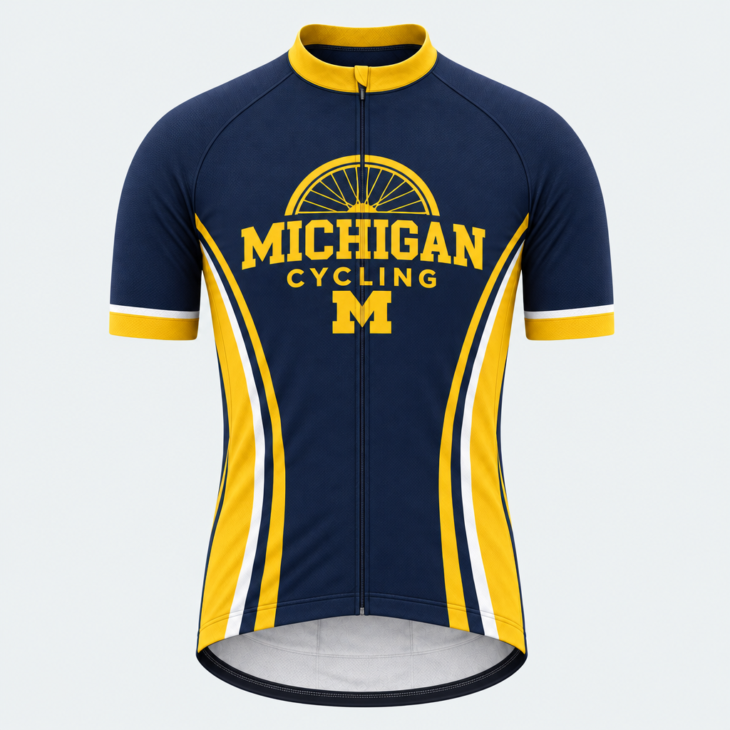Men's Personalized Short Sleeve Cycling Jersey – Michigan Cycling - Front