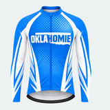 Men's Personalized Long Sleeve Cycling Jersey – Oklahoma OKLAHOMIE Badge - Front