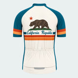 Men's Personalized Short Sleeve Cycling Jersey – California Republic Stripes - Back