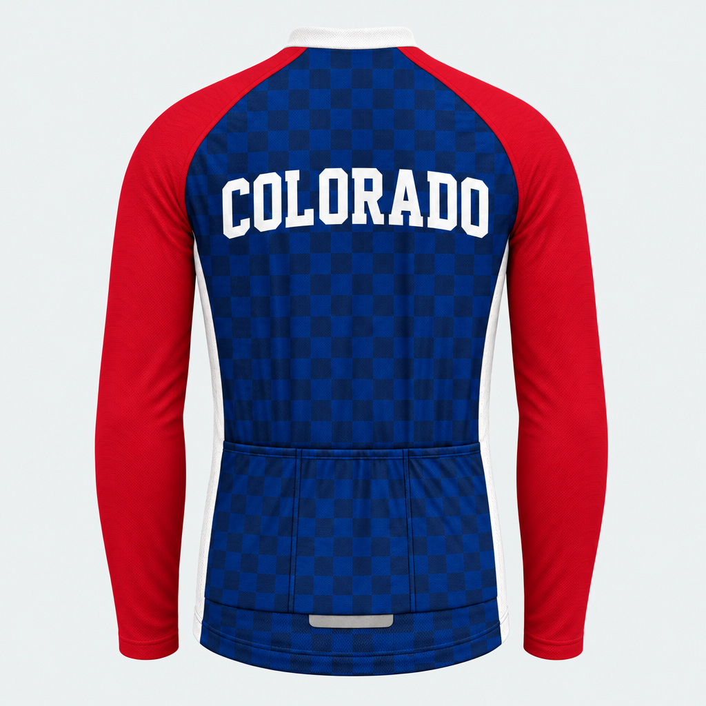 Men's Personalized Long Sleeve Cycling Jersey – Colorado Centennial C - Back