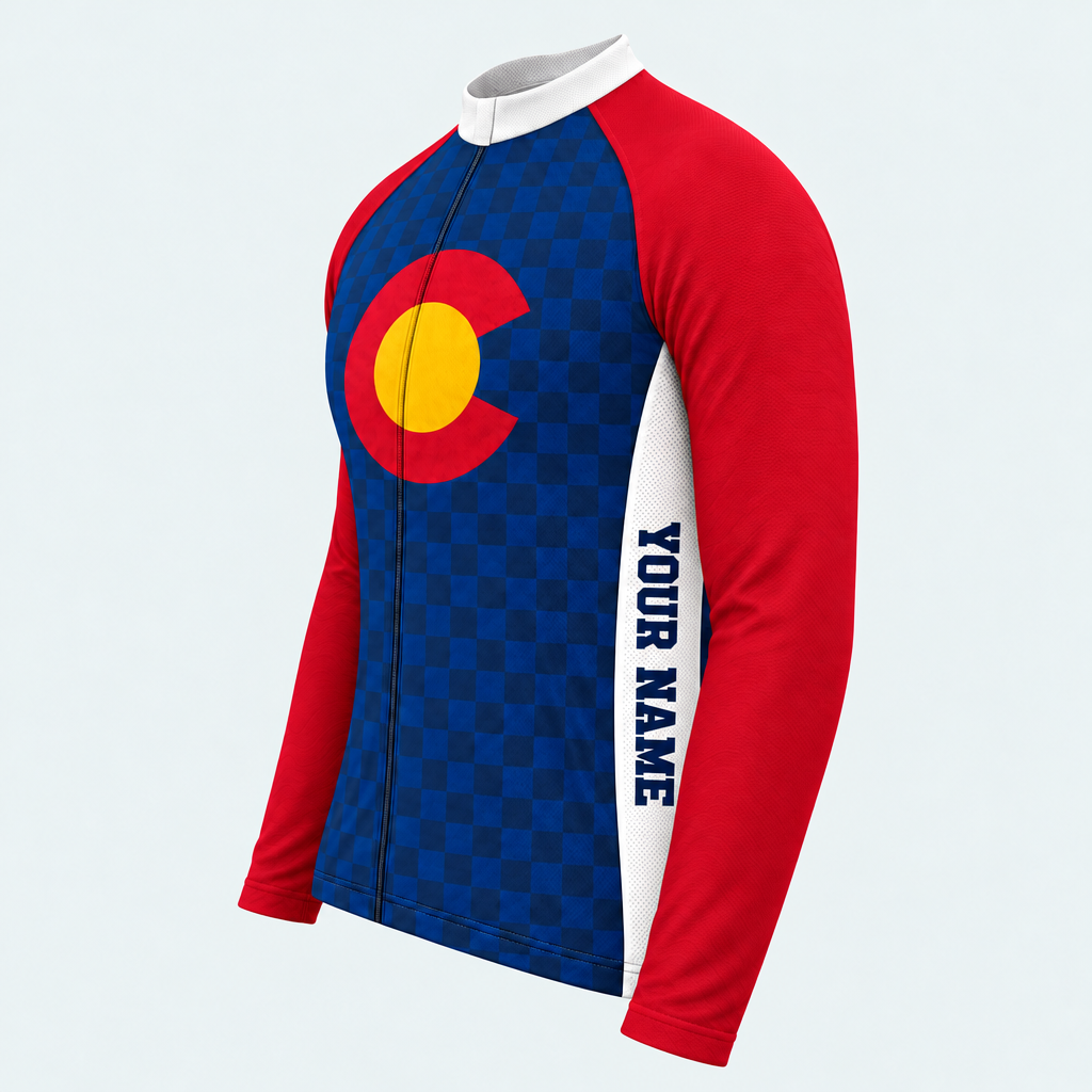 Men's Personalized Long Sleeve Cycling Jersey – Colorado Centennial C - Side
