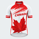 Men's Personalized Short Sleeve Cycling Jersey – Canada Maple Leaf - Front