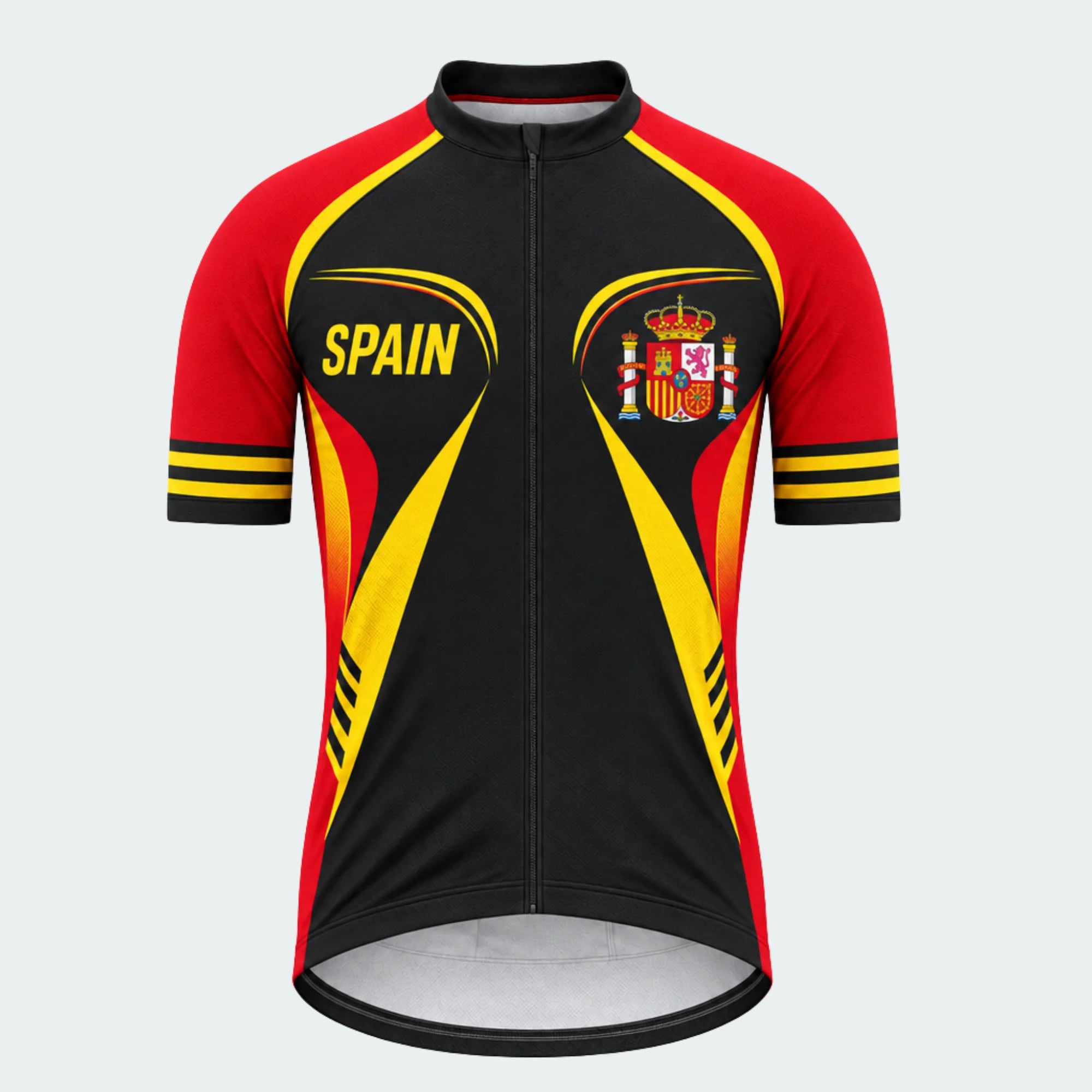 Men's Personalized Short Sleeve Cycling Jersey – Spain Coat of Arms - Front