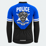 Men's Personalized Long Sleeve Cycling Jersey – Police Skull - Back