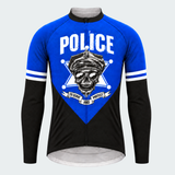 Men's Personalized Long Sleeve Cycling Jersey – Police Skull - Front