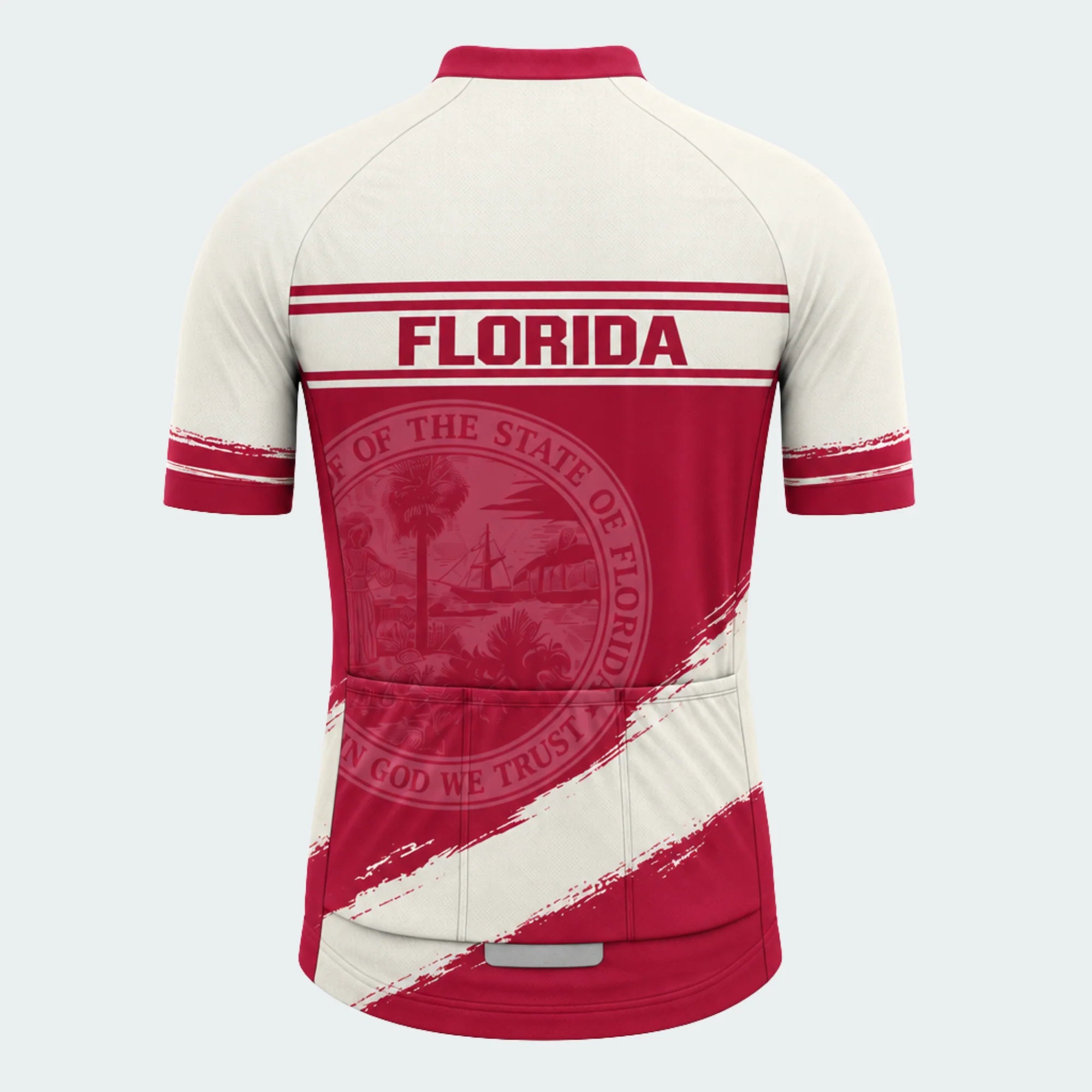 Men's Personalized Short Sleeve Cycling Jersey – Florida Heritage Map - Back