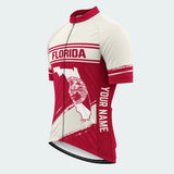 Men's Personalized Short Sleeve Cycling Jersey – Florida Heritage Map - Front 45°