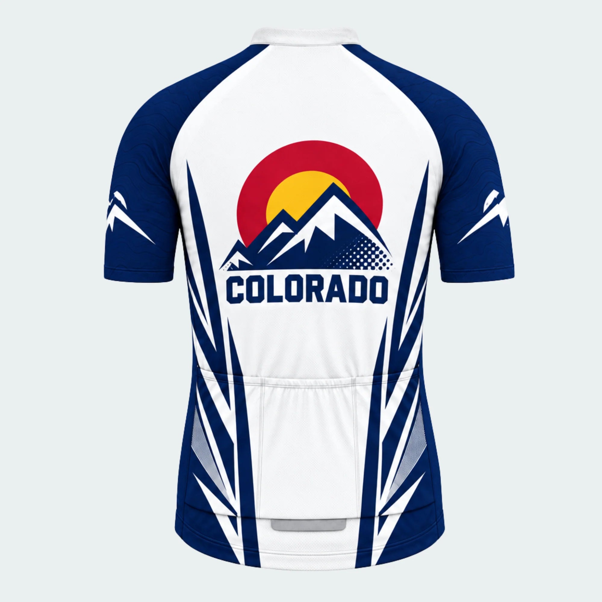 Men's Personalized Short Sleeve Cycling Jersey – Colorado Peaks Emblem - Back
