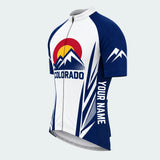 Men's Personalized Short Sleeve Cycling Jersey – Colorado Peaks Emblem - Front 45°