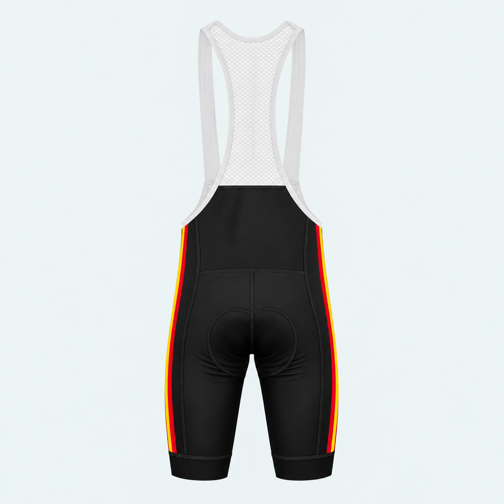 Men's Spain Heraldic Stripe Cycling Bib Shorts - Back