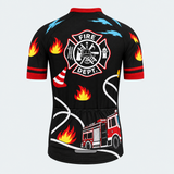 Men's Personalized Short Sleeve Cycling Jersey – US Firefighter Pride - Back