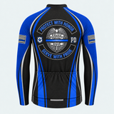 Men's Personalized Long Sleeve Cycling Jersey – Police Officers Protect With Honor - Back