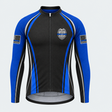 Men's Personalized Long Sleeve Cycling Jersey – Police Officers Protect With Honor - Front