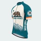 Men's Personalized Short Sleeve Cycling Jersey – California Republic Mountain - Front 45°