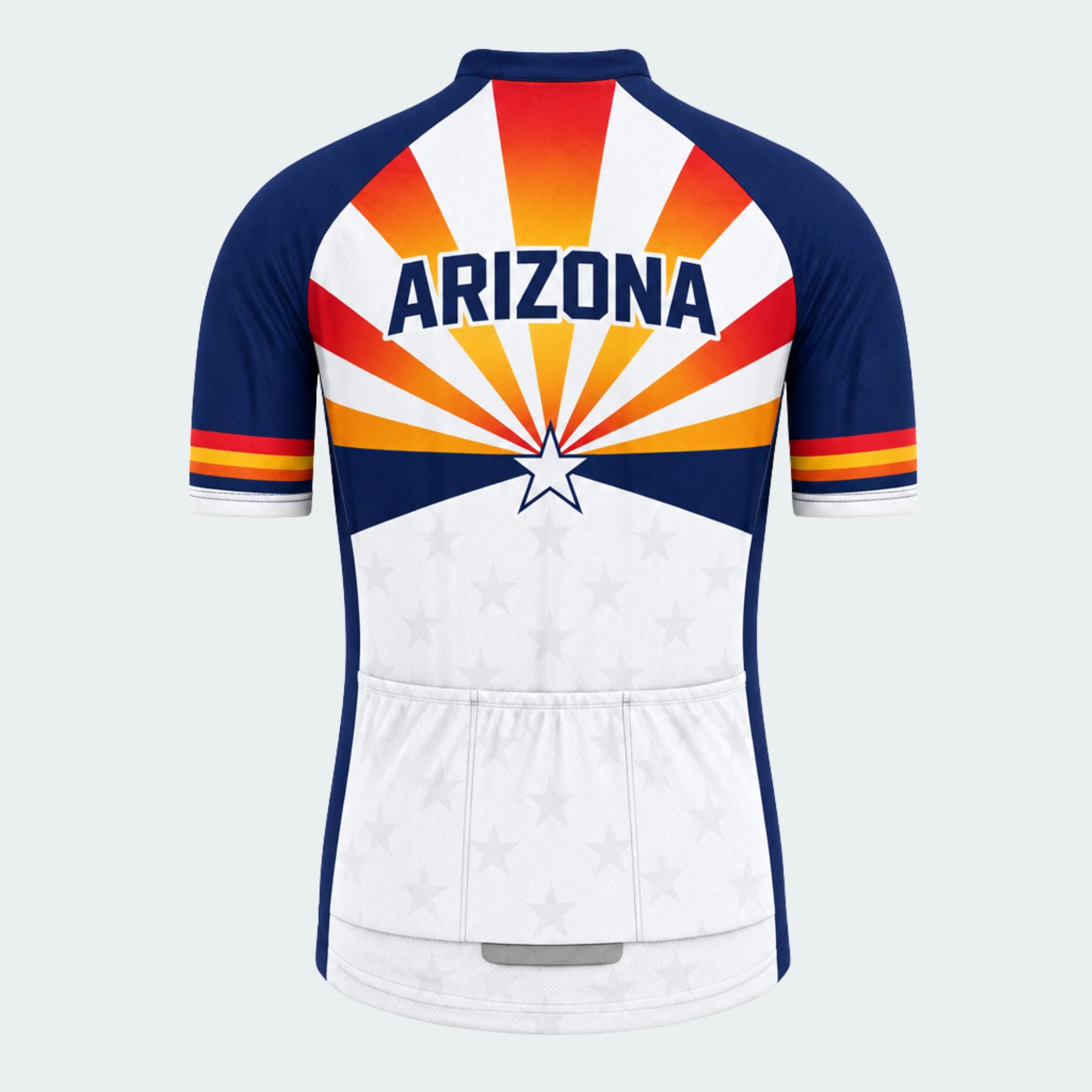 Men's Personalized Short Sleeve Cycling Jersey – Arizona Radiant Star - Back