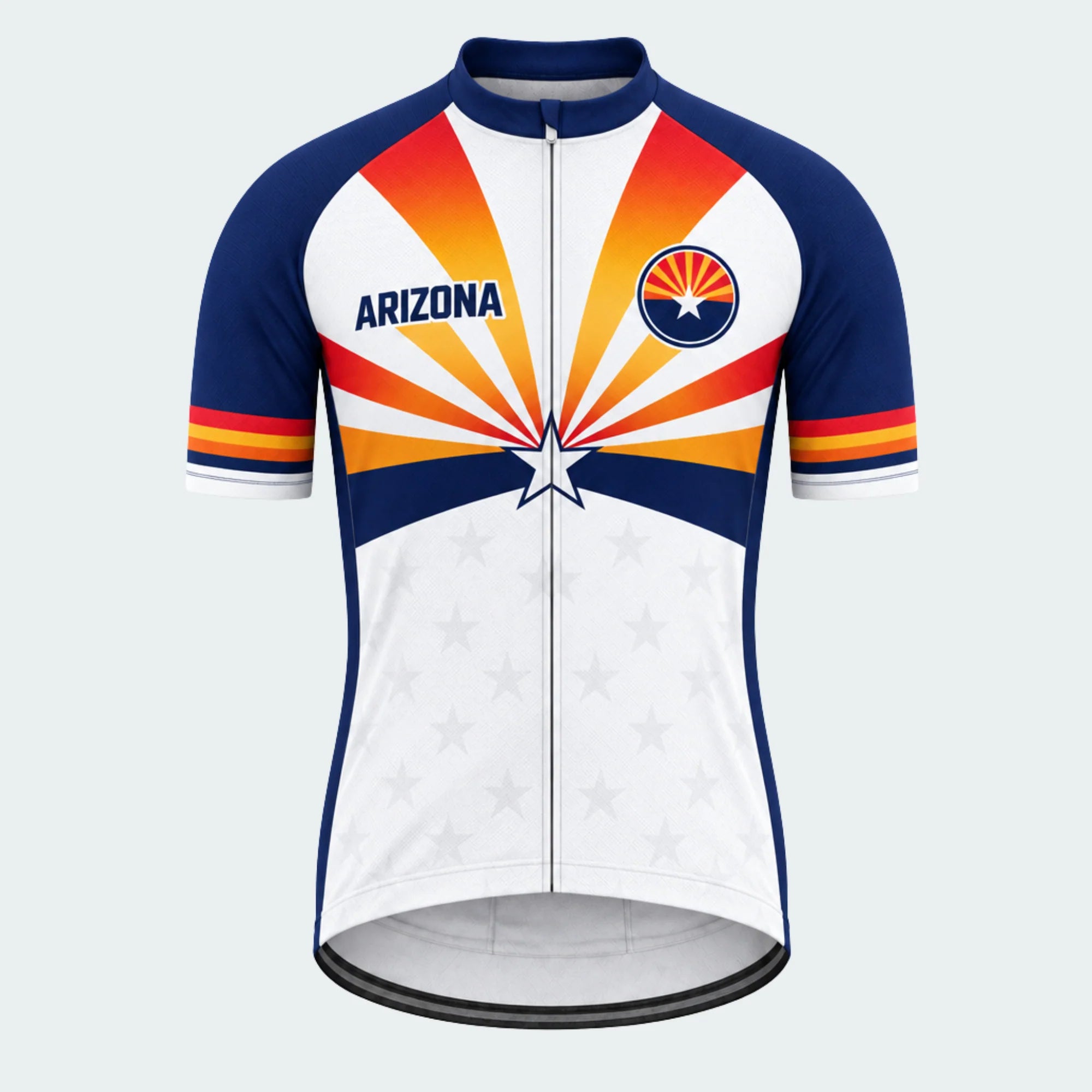 Men's Personalized Short Sleeve Cycling Jersey – Arizona Radiant Star - Front