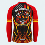 Men's Personalized Long Sleeve Cycling Jersey – US Firefighter To Hell and Back - Back