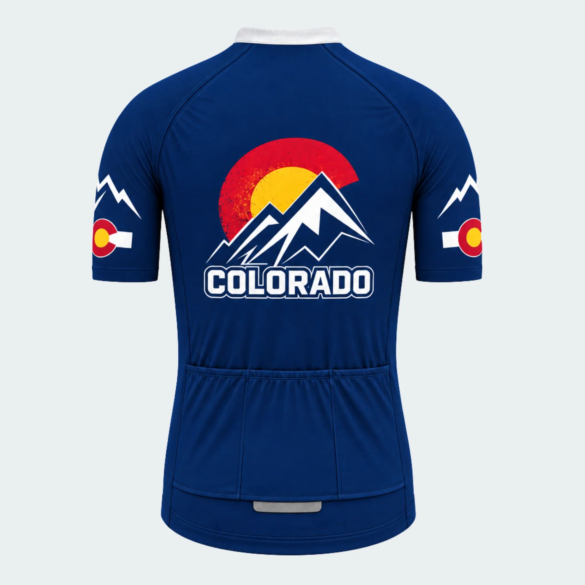 Men's Personalized Short Sleeve Cycling Jersey – Colorado Alpine Summit - Back