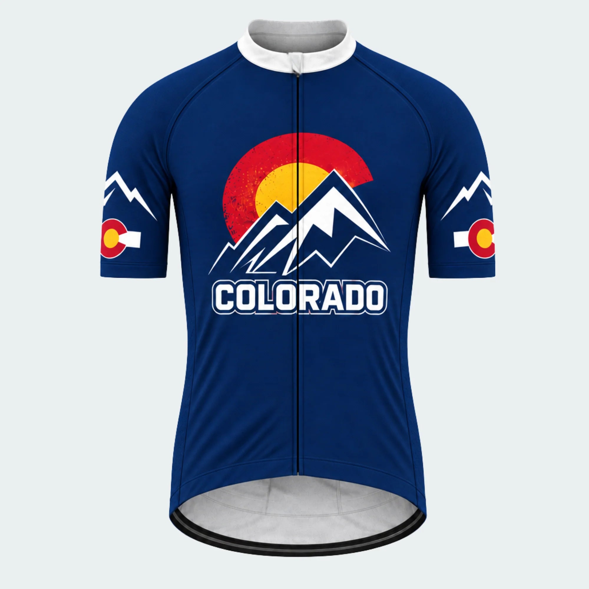 Men's Personalized Short Sleeve Cycling Jersey – Colorado Alpine Summit - Front