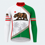 Men's Personalized Long Sleeve Cycling Jersey – California Bear & Palms - Front