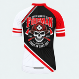 Men's Personalized Short Sleeve Cycling Jersey – US Firefighter First In Last Out - Back